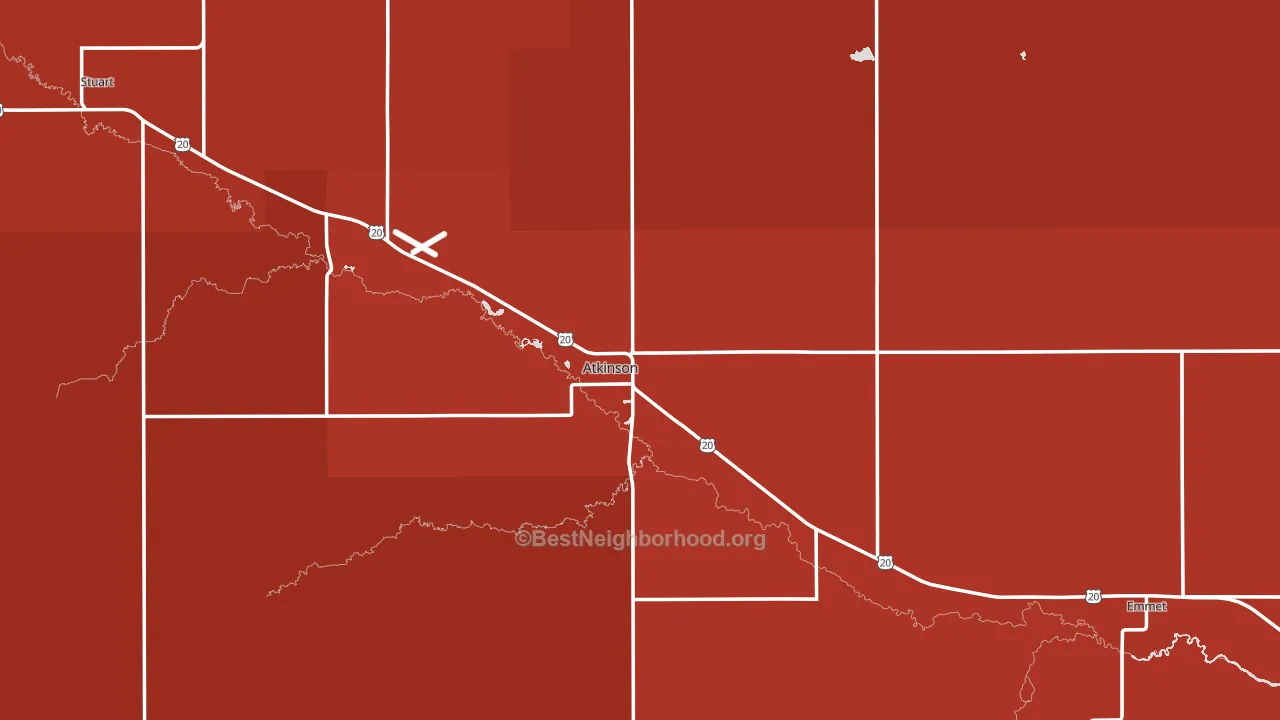68713, NE block-group political-lean map