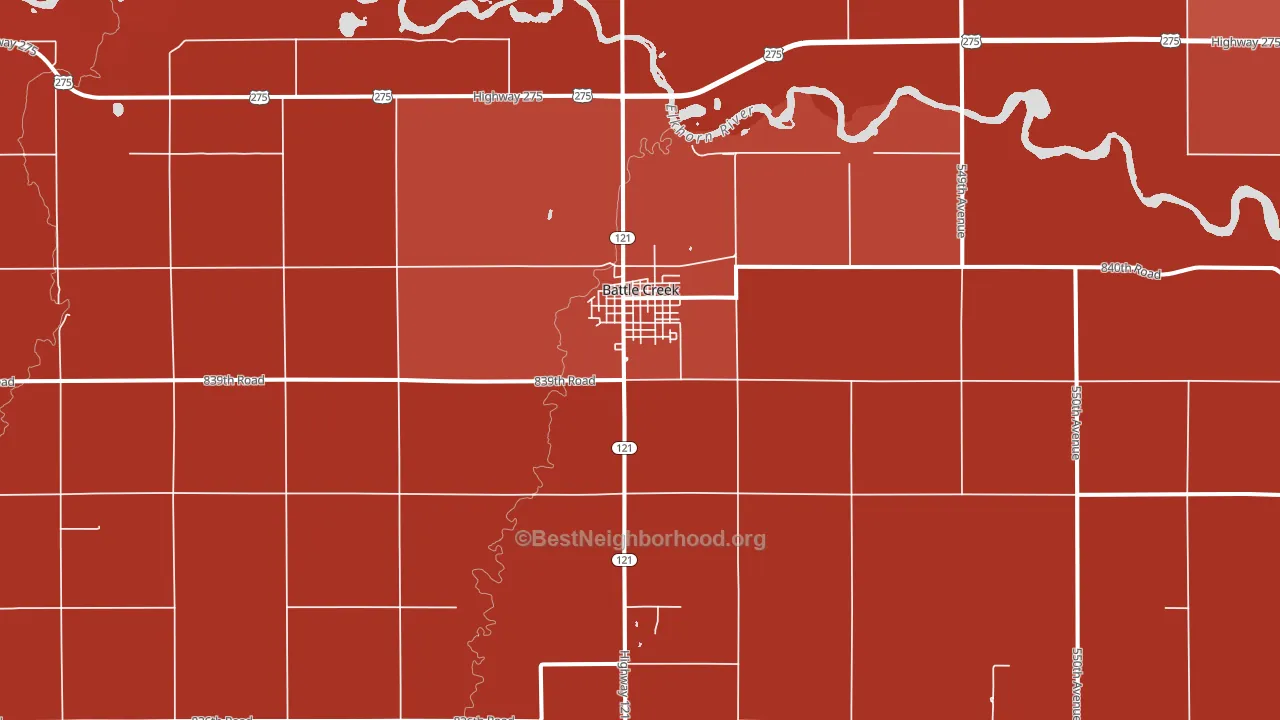 68715, NE block-group political-lean map