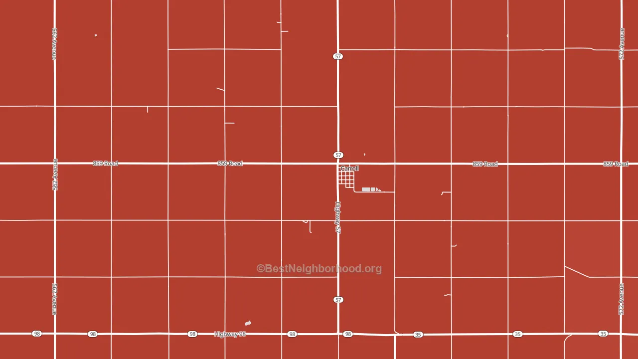 68723, NE block-group political-lean map