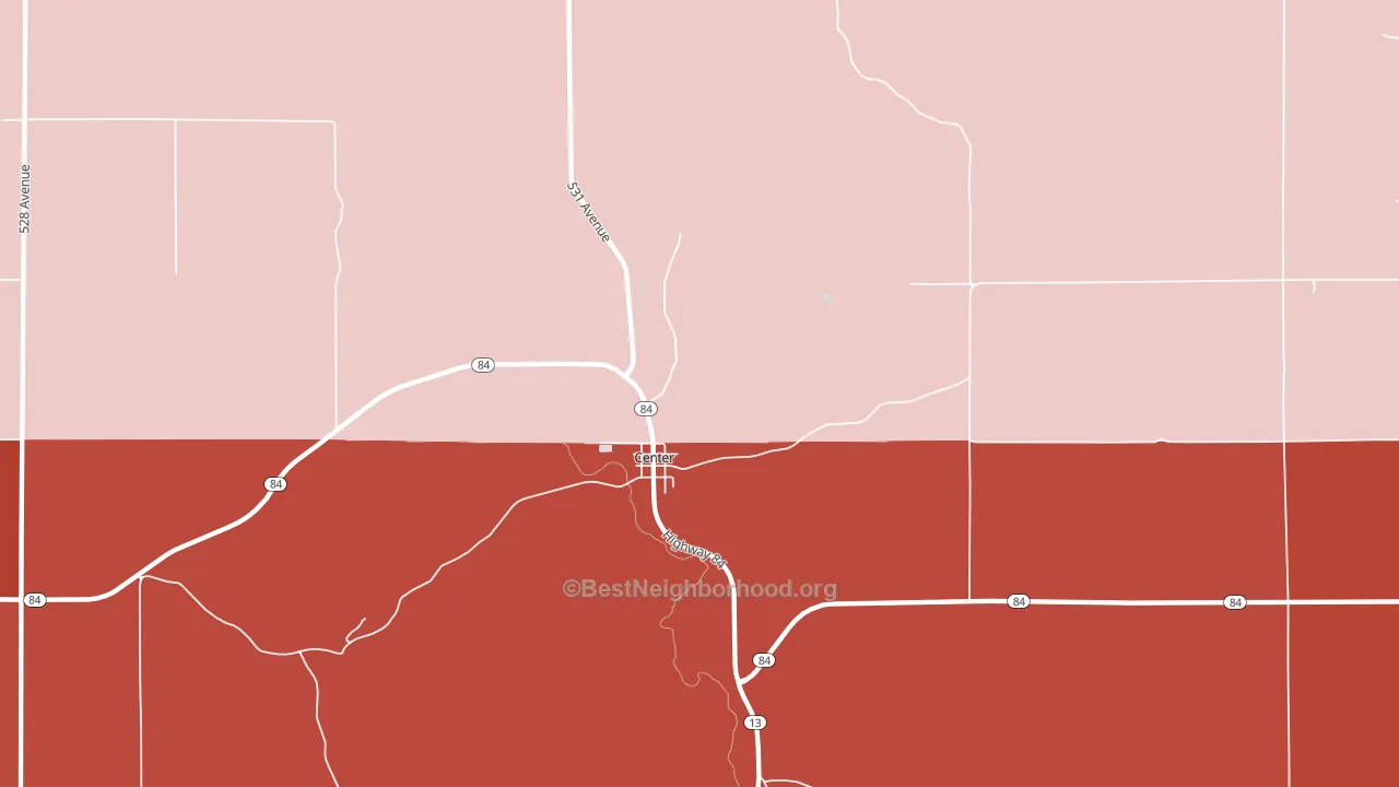 68724, NE block-group political-lean map