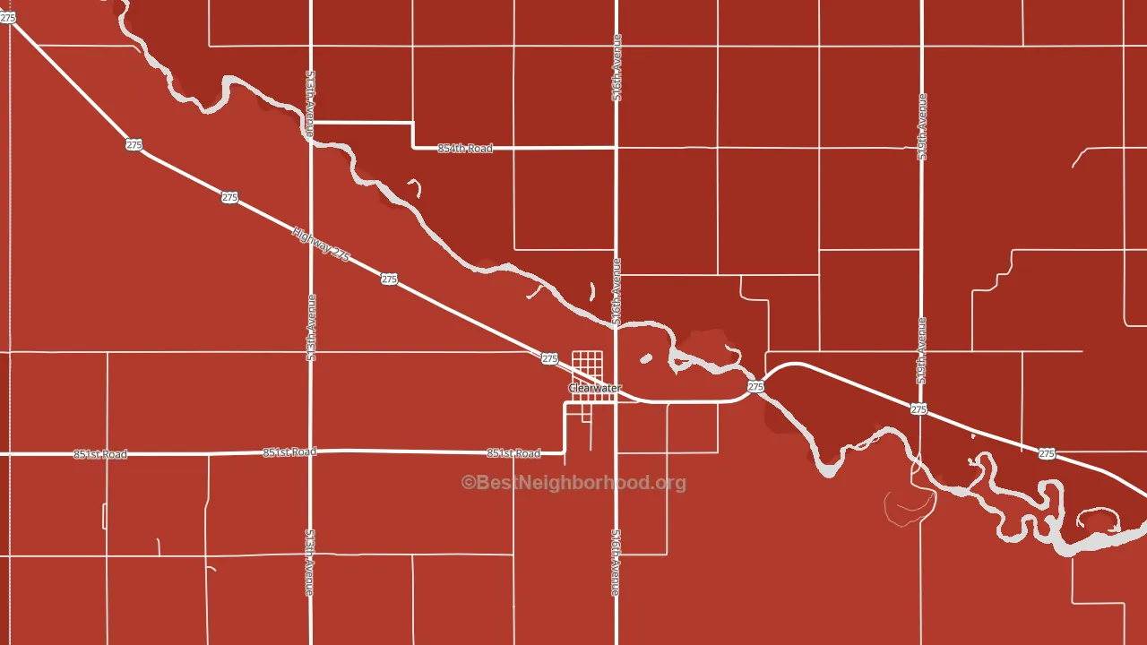 68726, NE block-group political-lean map