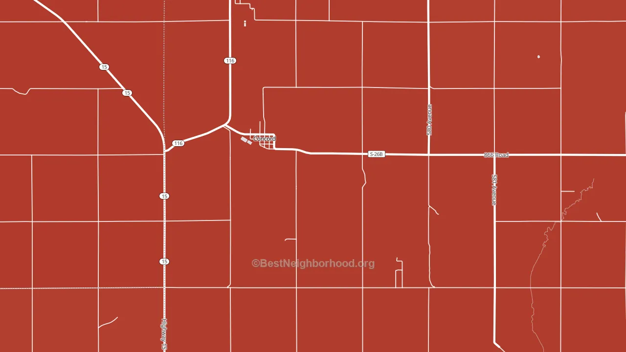 68728, NE block-group political-lean map