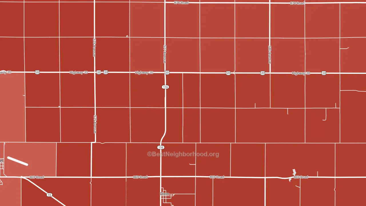 68732, NE block-group political-lean map