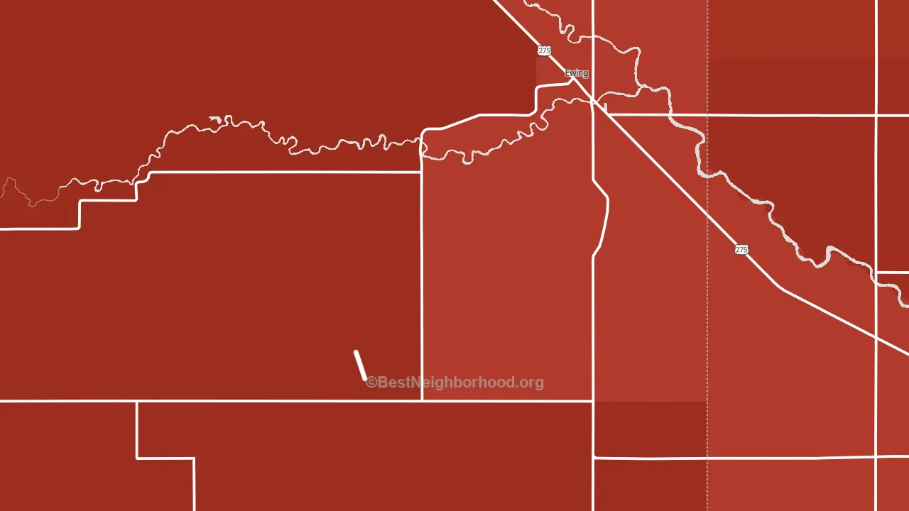 68735, NE block-group political-lean map