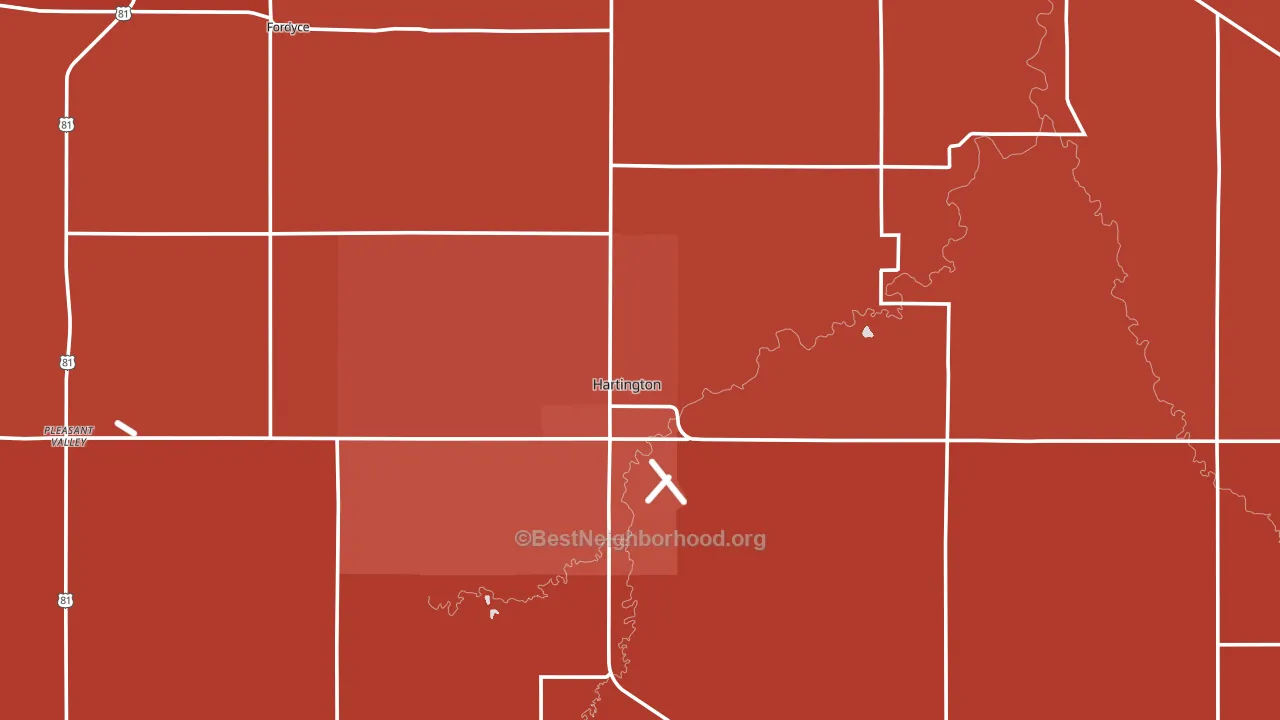 68739, NE block-group political-lean map