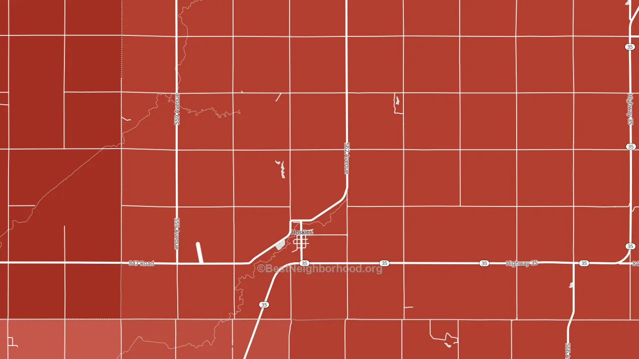 68740, NE block-group political-lean map