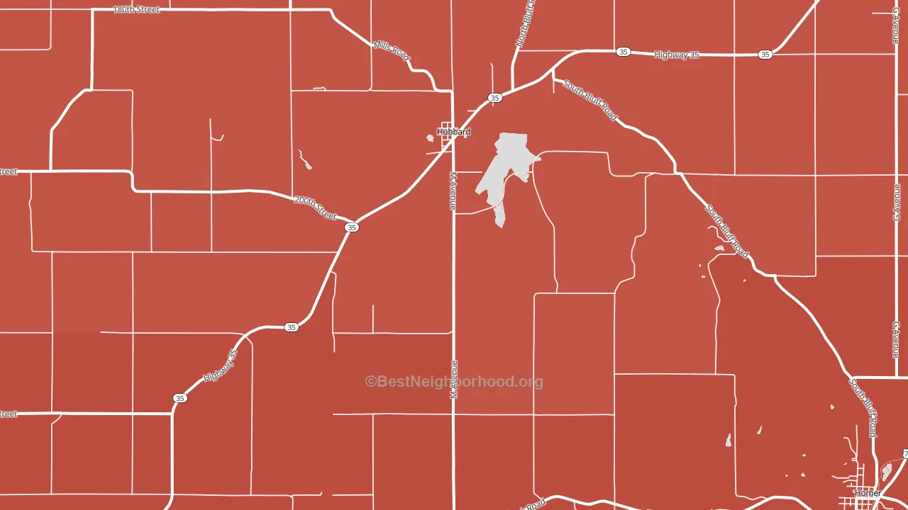 68741, NE block-group political-lean map