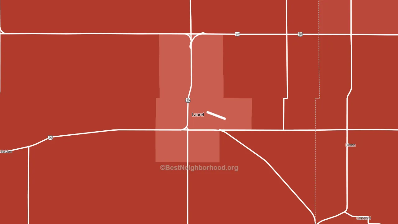 68745, NE block-group political-lean map