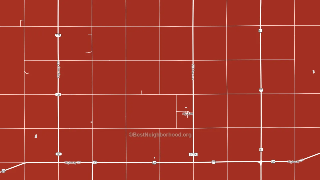68747, NE block-group political-lean map