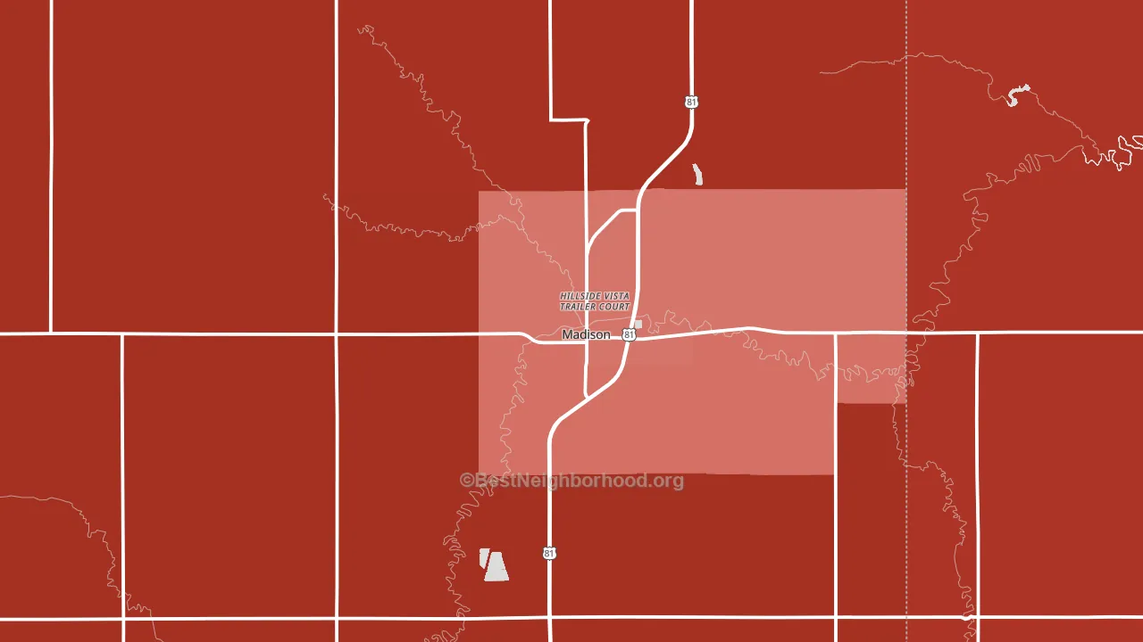 68748, NE block-group political-lean map