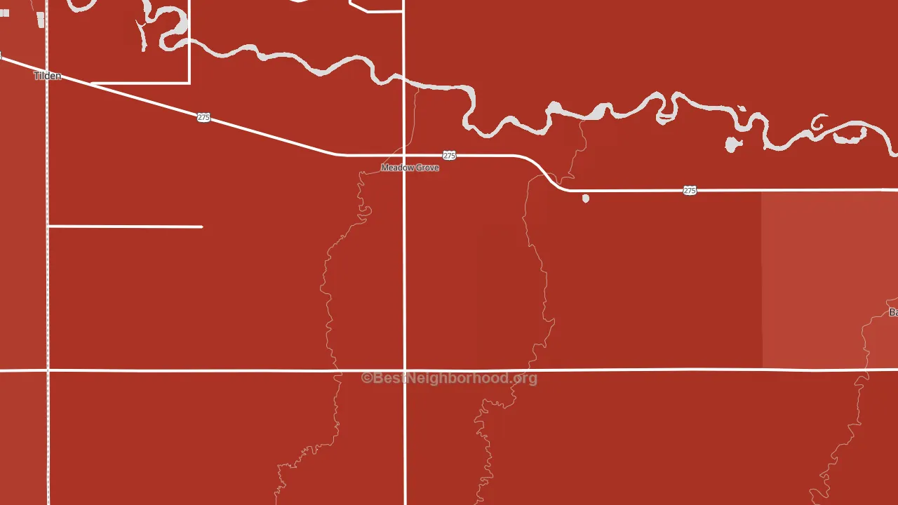 68752, NE block-group political-lean map