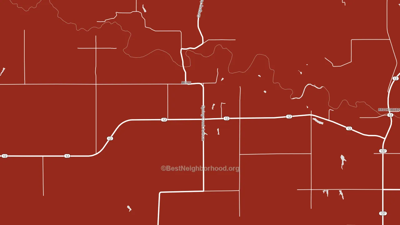 68753, NE block-group political-lean map