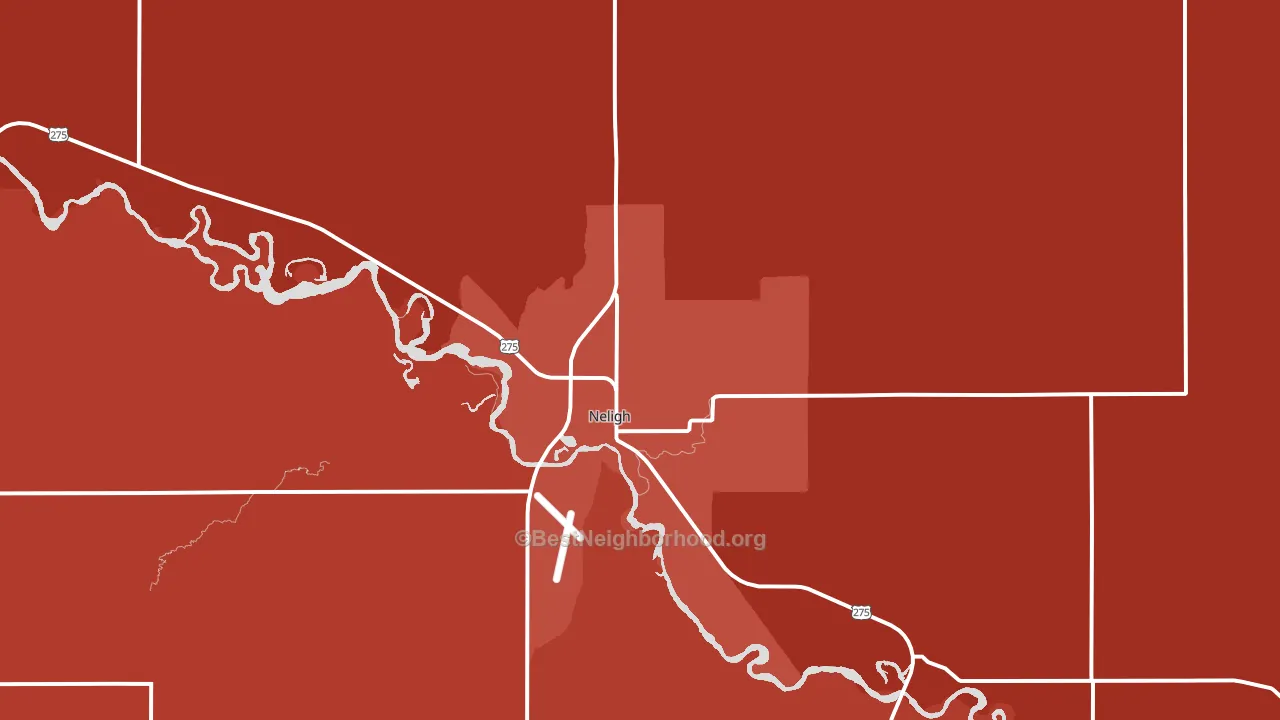 68756, NE block-group political-lean map