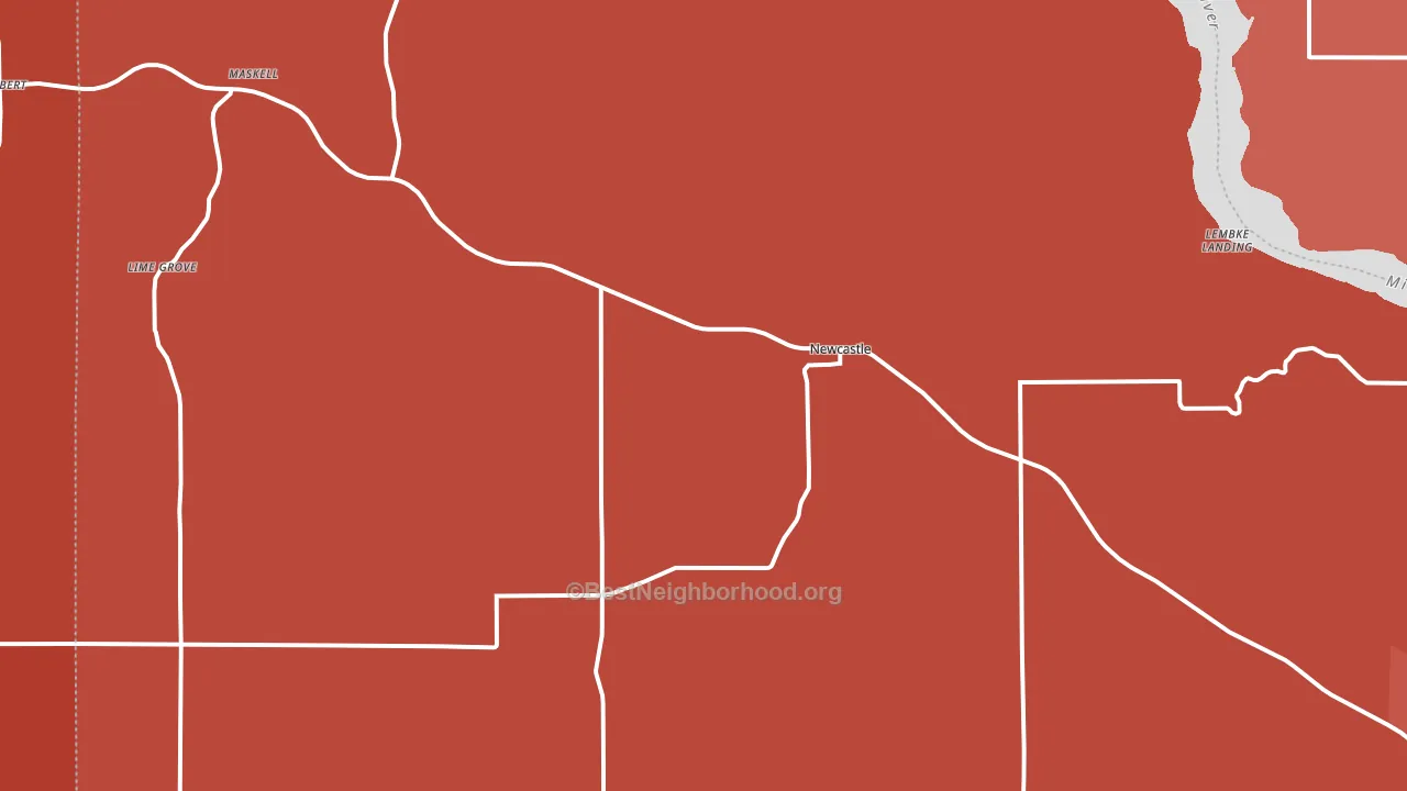 68757, NE block-group political-lean map