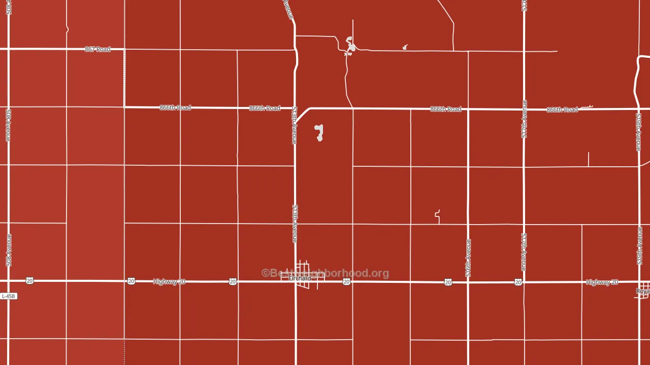 68764, NE block-group political-lean map