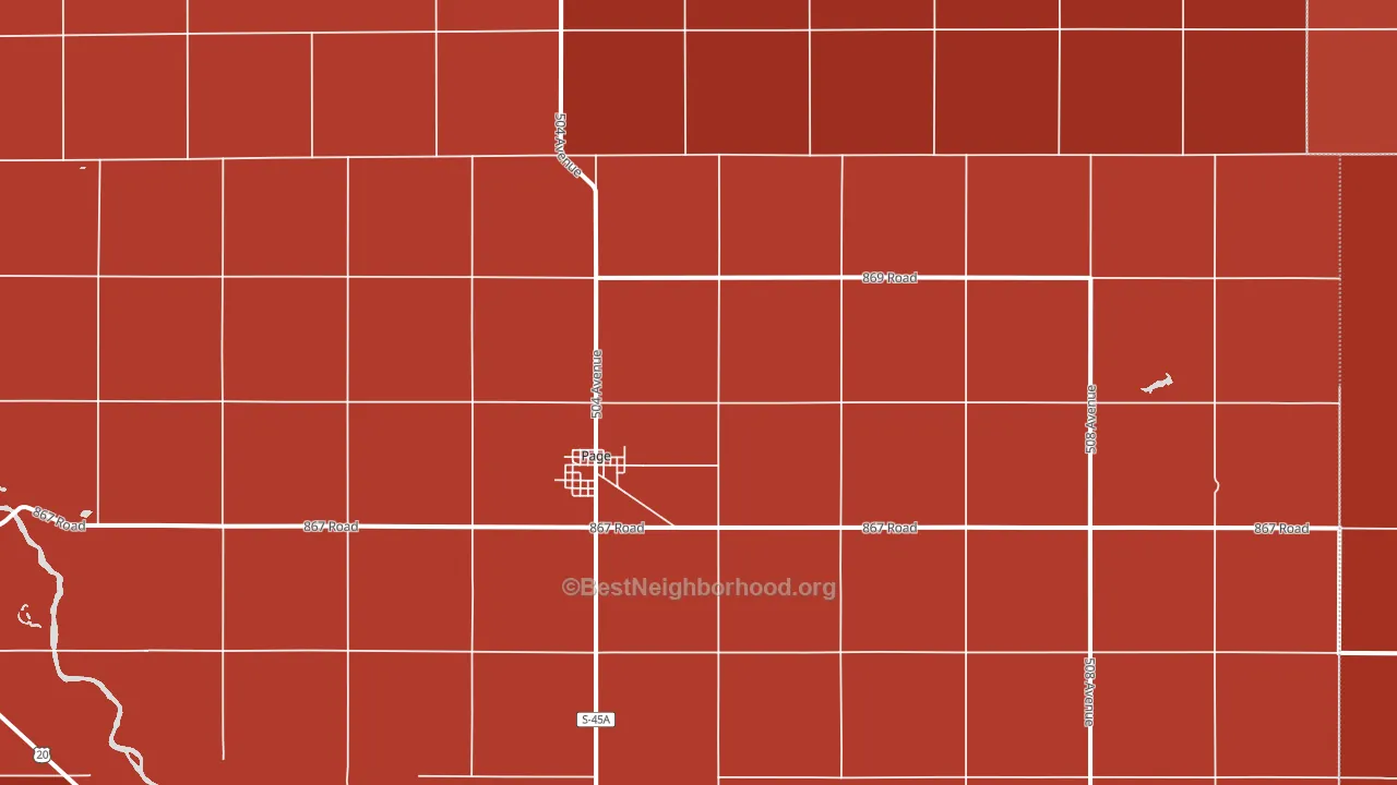 68766, NE block-group political-lean map