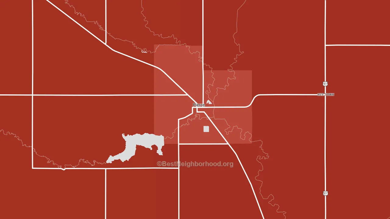 68767, NE block-group political-lean map