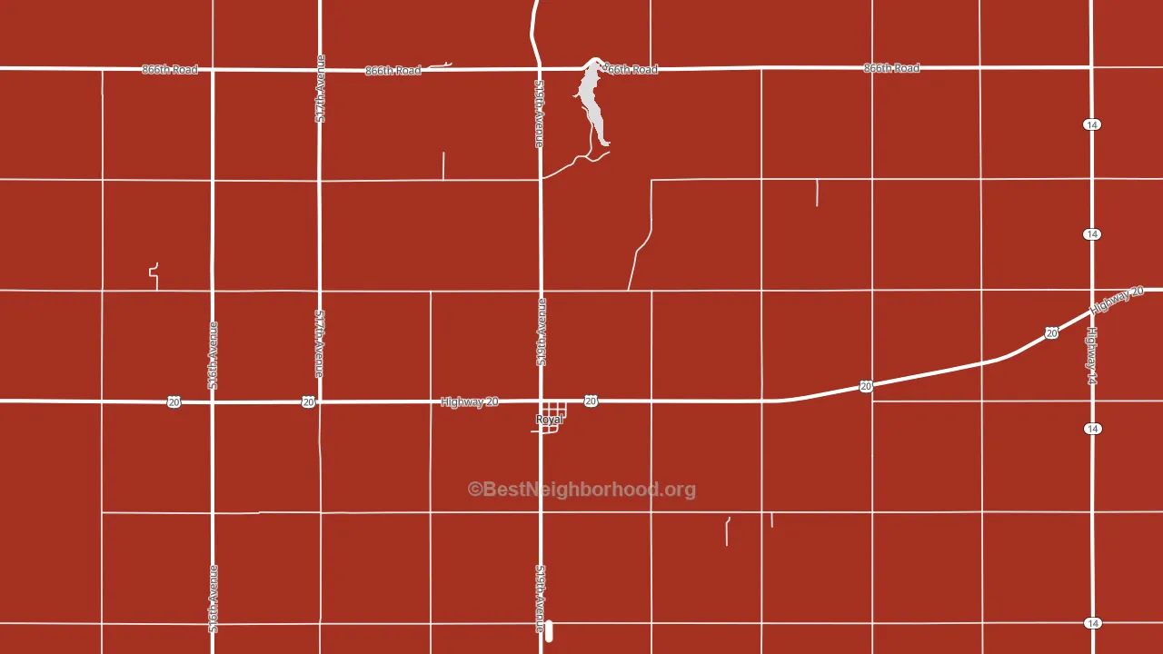 68773, NE block-group political-lean map