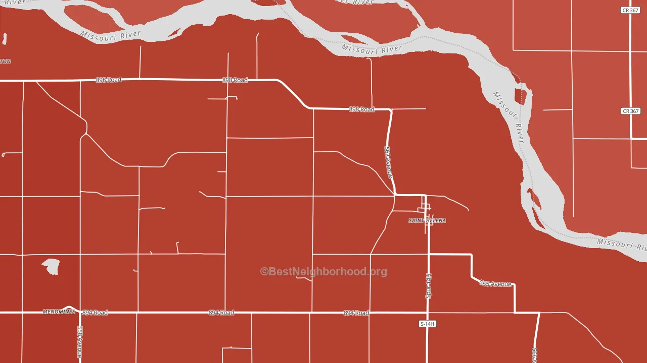 68774, NE block-group political-lean map