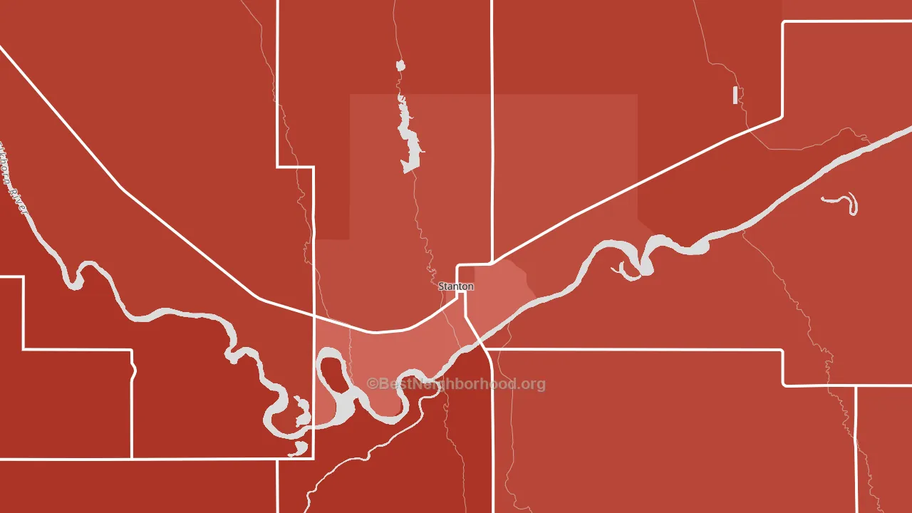68779, NE block-group political-lean map
