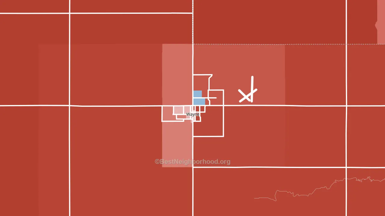 68787, NE block-group political-lean map