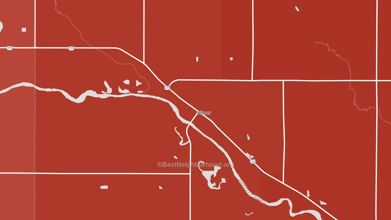 68791, NE block-group political-lean map