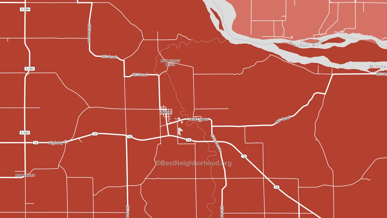 68792, NE block-group political-lean map