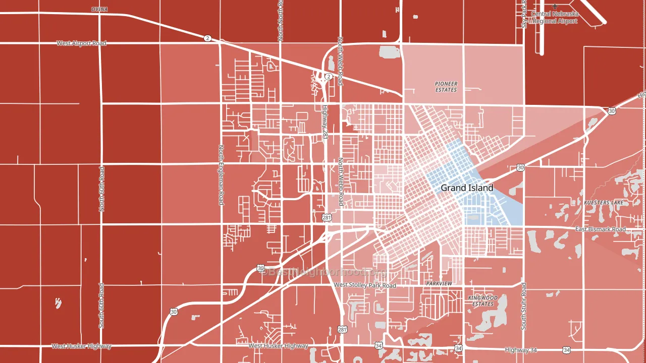 68803, NE block-group political-lean map