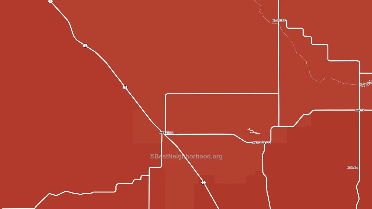 68813, NE block-group political-lean map
