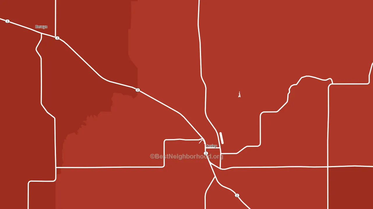 68814, NE block-group political-lean map