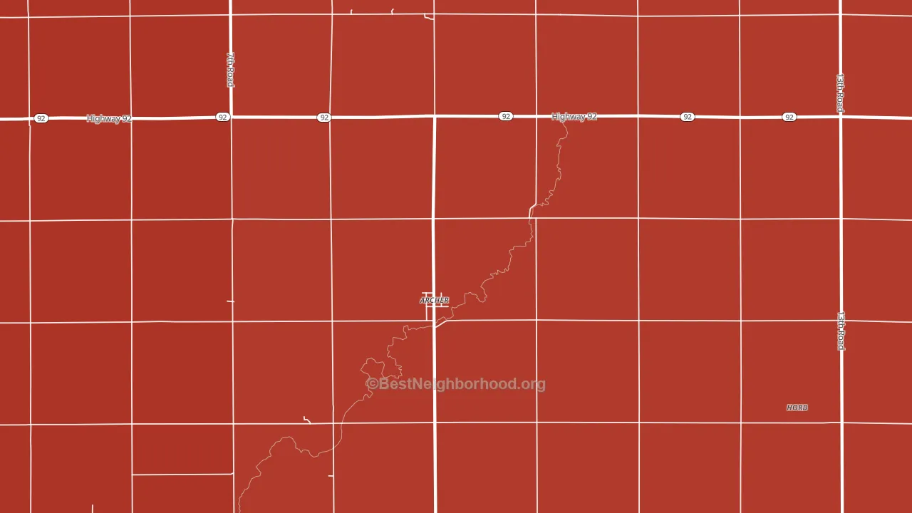 68816, NE block-group political-lean map
