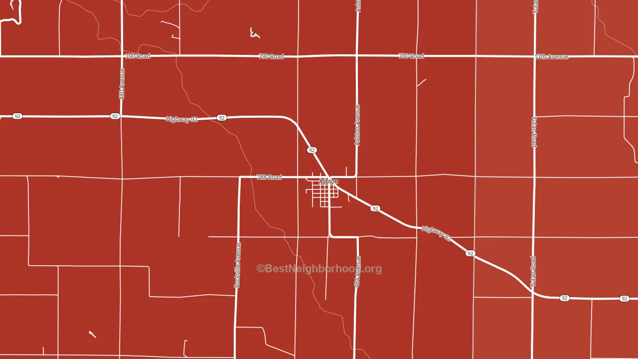 68817, NE block-group political-lean map