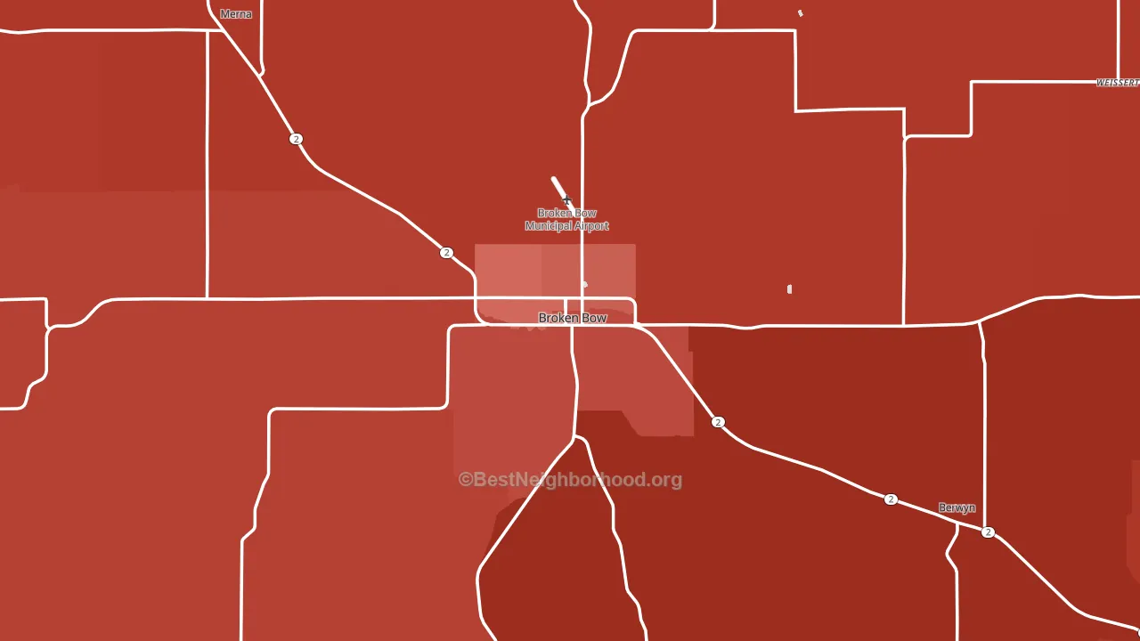 68822, NE block-group political-lean map
