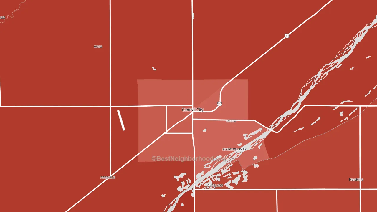 68826, NE block-group political-lean map