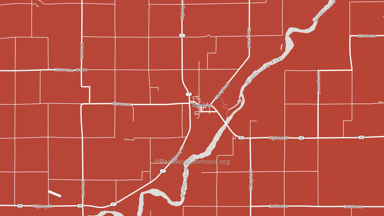 68831, NE block-group political-lean map