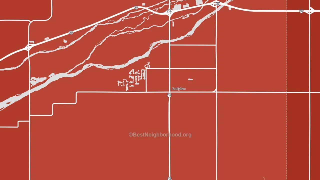 68832, NE block-group political-lean map