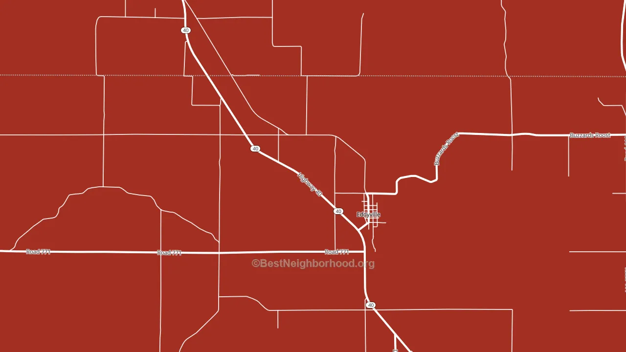 68834, NE block-group political-lean map