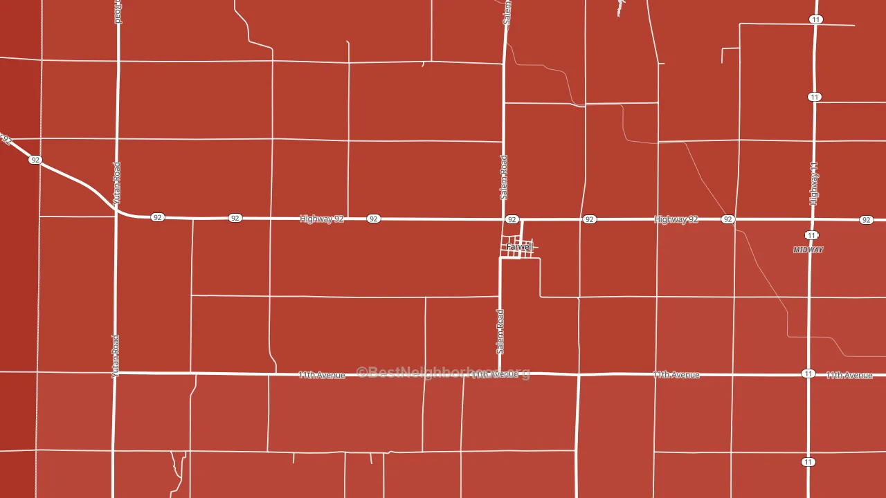 68838, NE block-group political-lean map