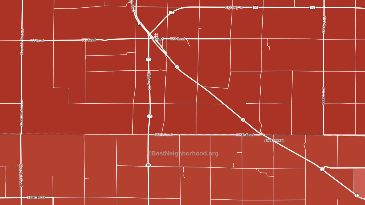 68844, NE block-group political-lean map
