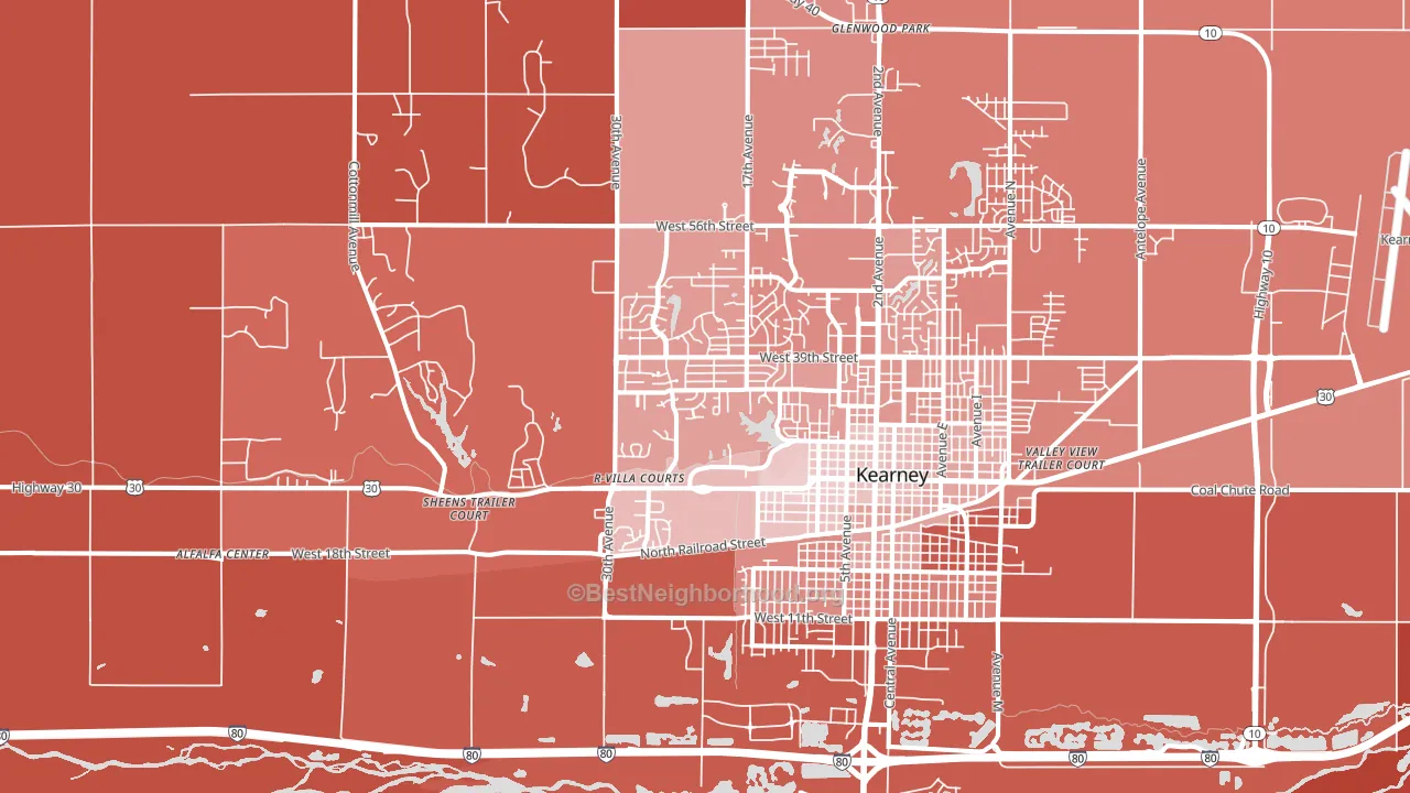 68845, NE block-group political-lean map