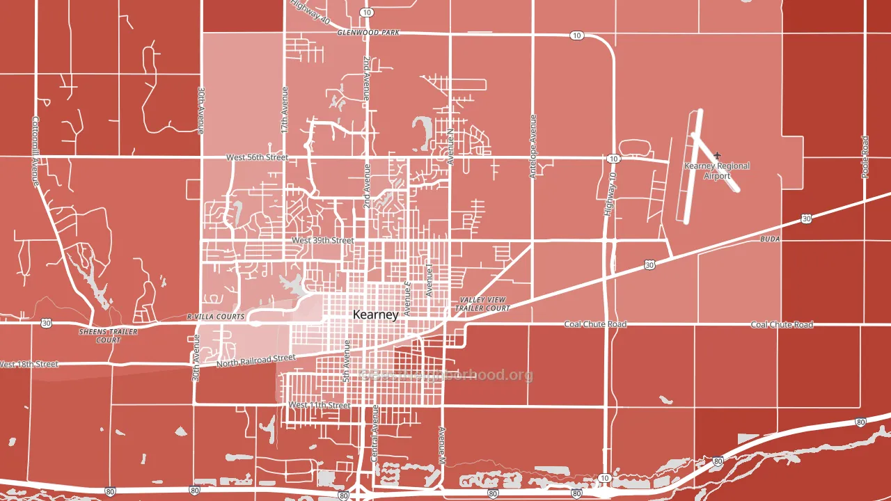 68847, NE block-group political-lean map