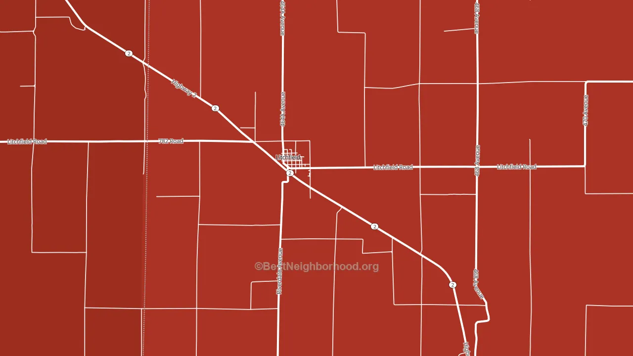 68852, NE block-group political-lean map