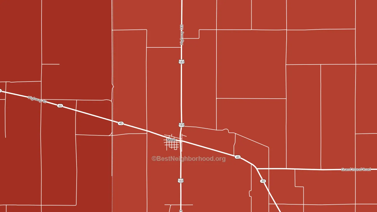 68858, NE block-group political-lean map
