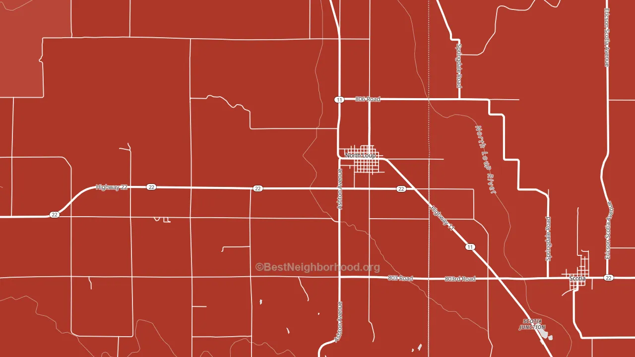 68859, NE block-group political-lean map