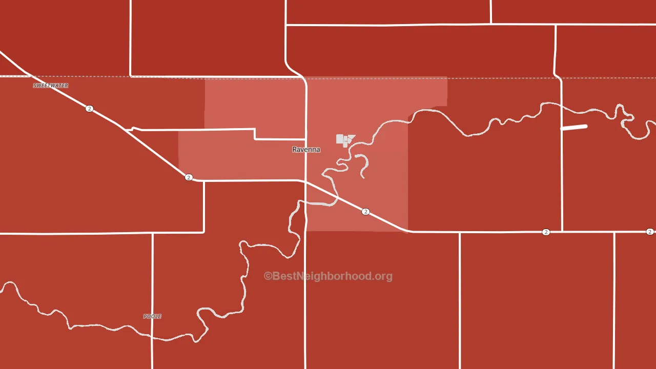 68869, NE block-group political-lean map