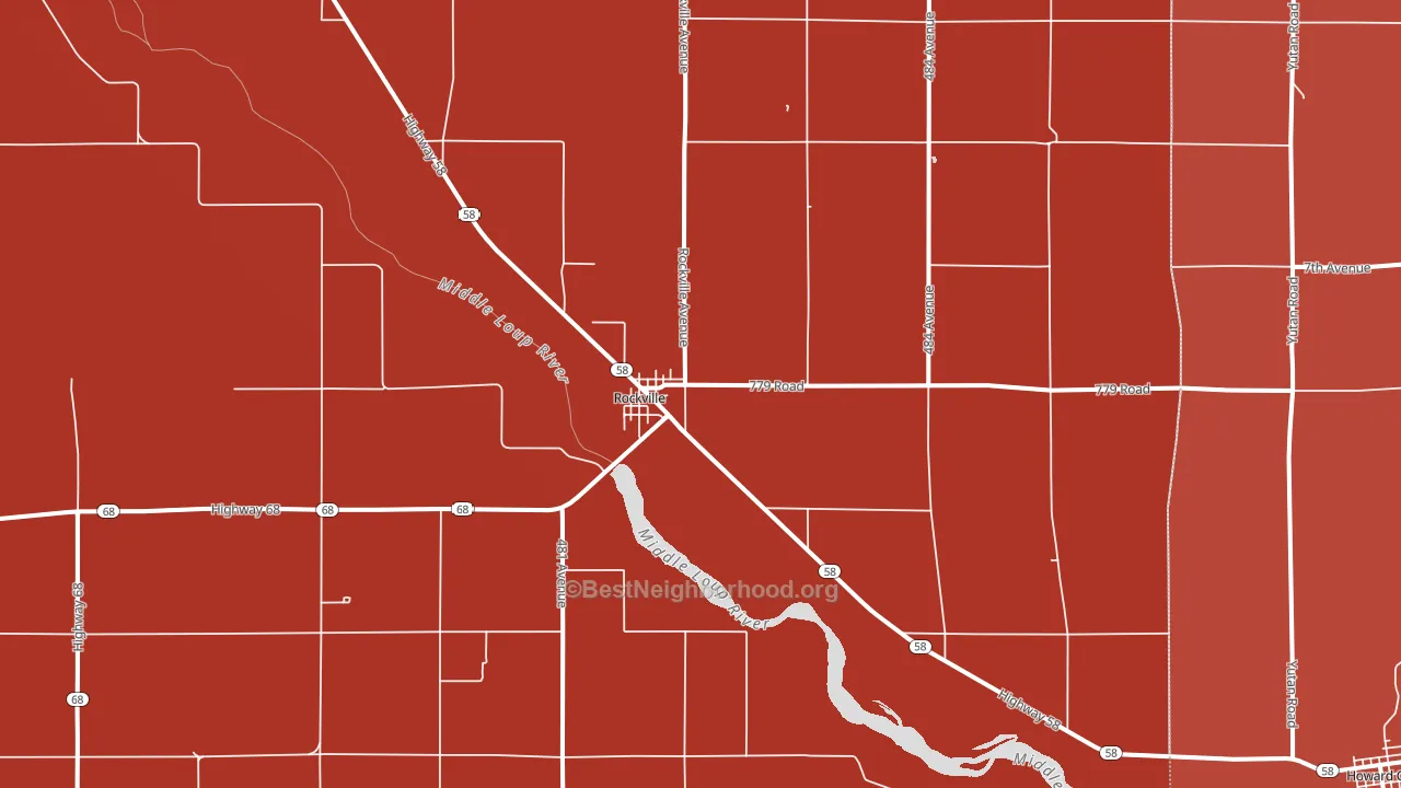 68871, NE block-group political-lean map