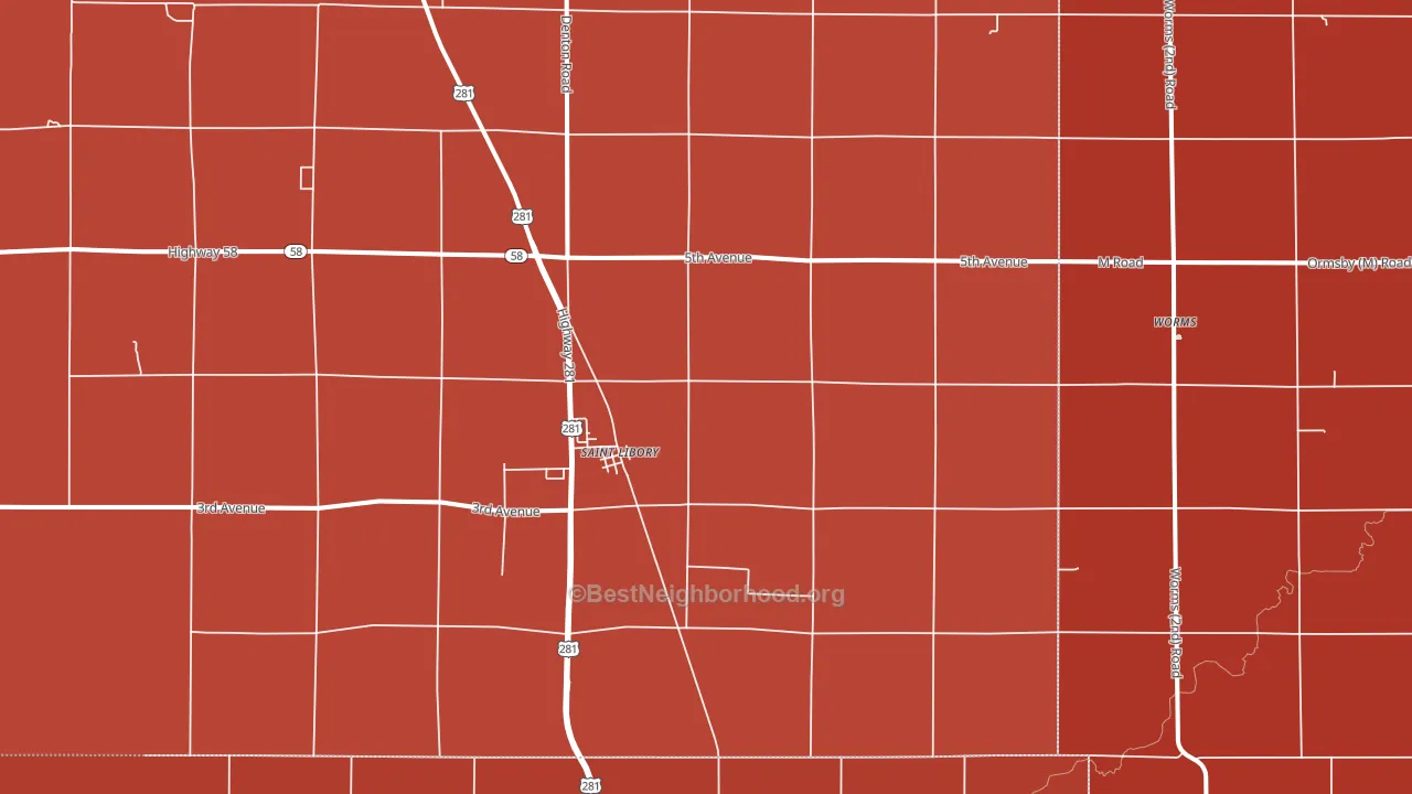 68872, NE block-group political-lean map