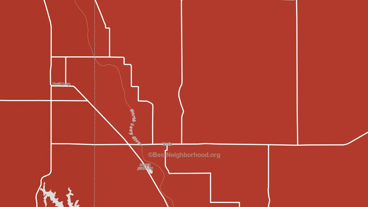 68875, NE block-group political-lean map