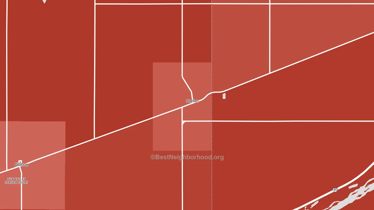 68876, NE block-group political-lean map