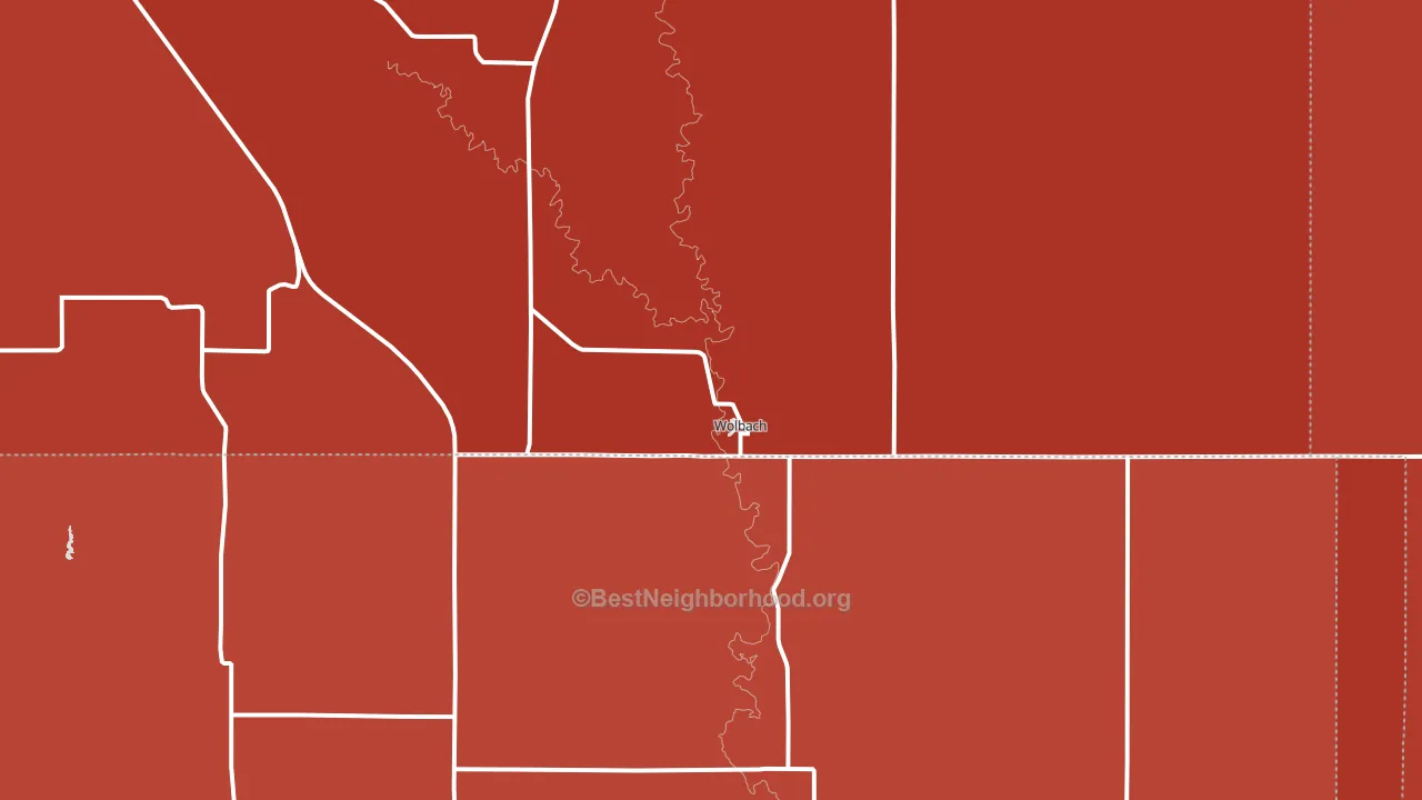 68882, NE block-group political-lean map